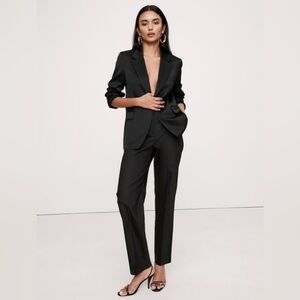 Banana Republic Barathea Italian Wool Tapered Tuxedo Pant // Black